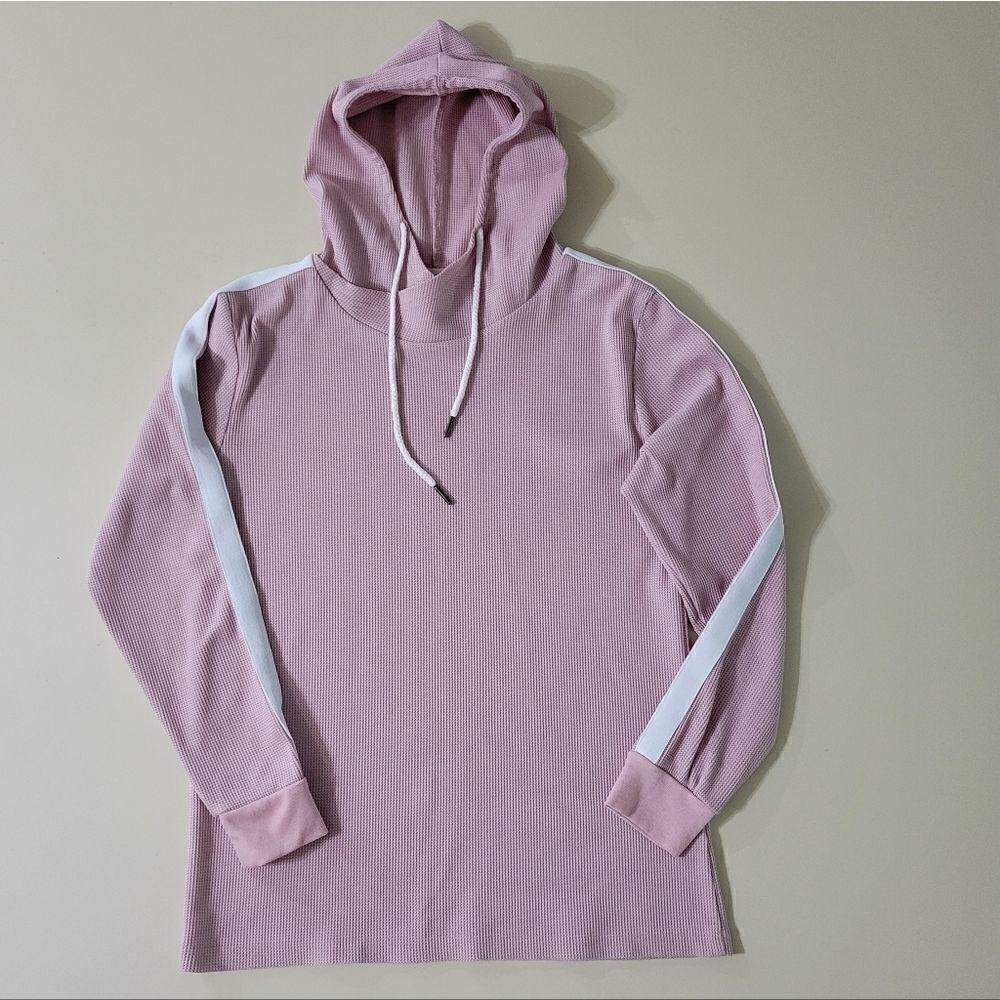 Amongst Others Women's Mauve Waffle-knit Hooded Long Sleeve Top